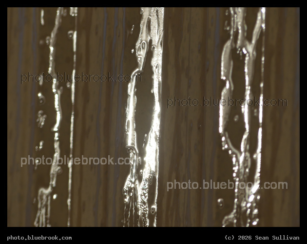 Bands of Moisture - On the side of a building in the morning, Corvallis MT