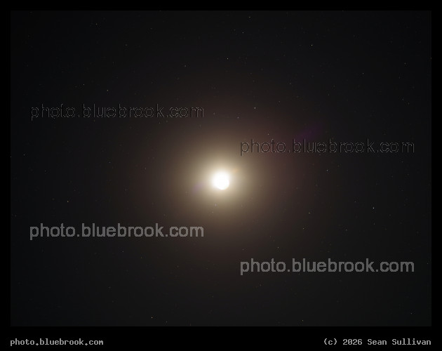 Overexposed Moon in Starfield - During a partial lunar eclipse, Corvallis MT